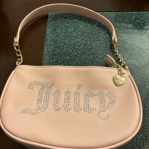 Juicy Couture Light Pink Shoulder Bag with Gold Accents